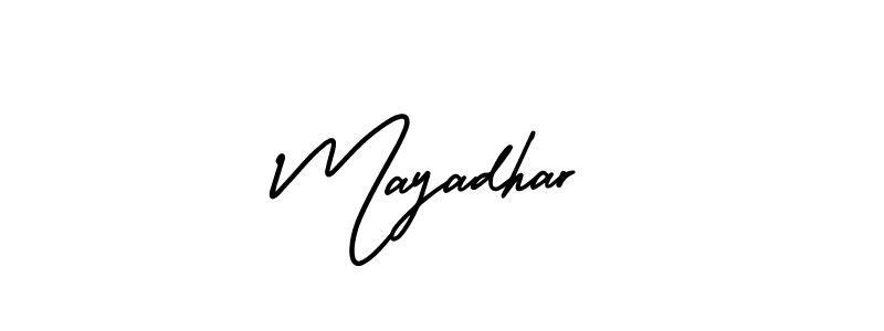 How to make Mayadhar name signature. Use AmerikaSignatureDemo-Regular style for creating short signs online. This is the latest handwritten sign. Mayadhar signature style 3 images and pictures png