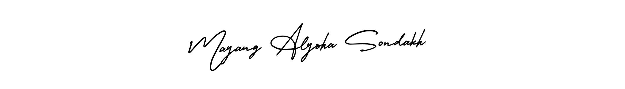 How to make Mayang Alysha Sondakh name signature. Use AmerikaSignatureDemo-Regular style for creating short signs online. This is the latest handwritten sign. Mayang Alysha Sondakh signature style 3 images and pictures png