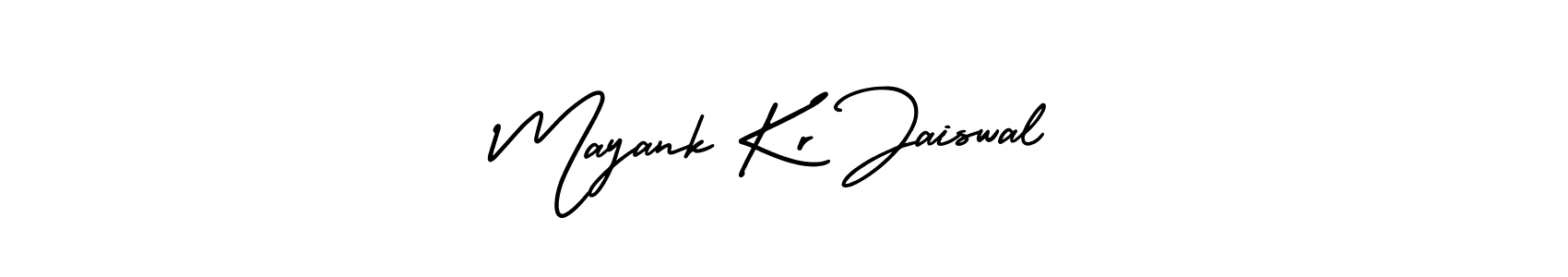 It looks lik you need a new signature style for name Mayank Kr Jaiswal. Design unique handwritten (AmerikaSignatureDemo-Regular) signature with our free signature maker in just a few clicks. Mayank Kr Jaiswal signature style 3 images and pictures png