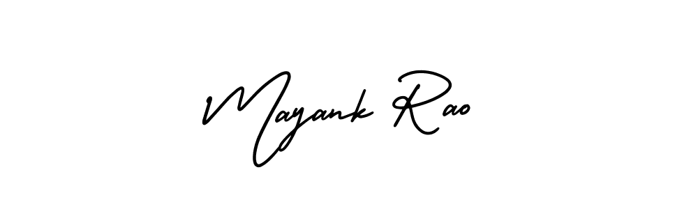 Use a signature maker to create a handwritten signature online. With this signature software, you can design (AmerikaSignatureDemo-Regular) your own signature for name Mayank Rao. Mayank Rao signature style 3 images and pictures png