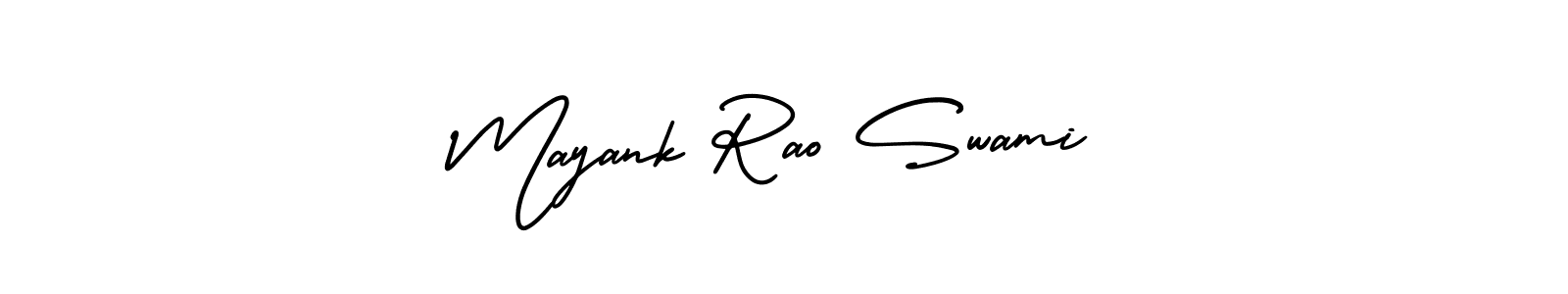 if you are searching for the best signature style for your name Mayank Rao Swami. so please give up your signature search. here we have designed multiple signature styles  using AmerikaSignatureDemo-Regular. Mayank Rao Swami signature style 3 images and pictures png