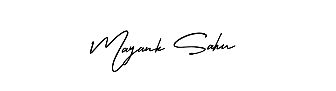 The best way (AmerikaSignatureDemo-Regular) to make a short signature is to pick only two or three words in your name. The name Mayank Sahu include a total of six letters. For converting this name. Mayank Sahu signature style 3 images and pictures png