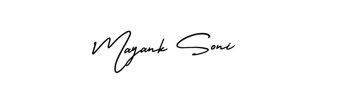 The best way (AmerikaSignatureDemo-Regular) to make a short signature is to pick only two or three words in your name. The name Mayank Soni include a total of six letters. For converting this name. Mayank Soni signature style 3 images and pictures png