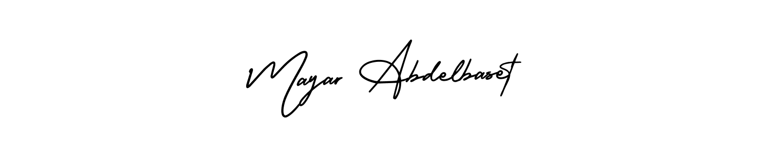 Make a beautiful signature design for name Mayar Abdelbaset. With this signature (AmerikaSignatureDemo-Regular) style, you can create a handwritten signature for free. Mayar Abdelbaset signature style 3 images and pictures png