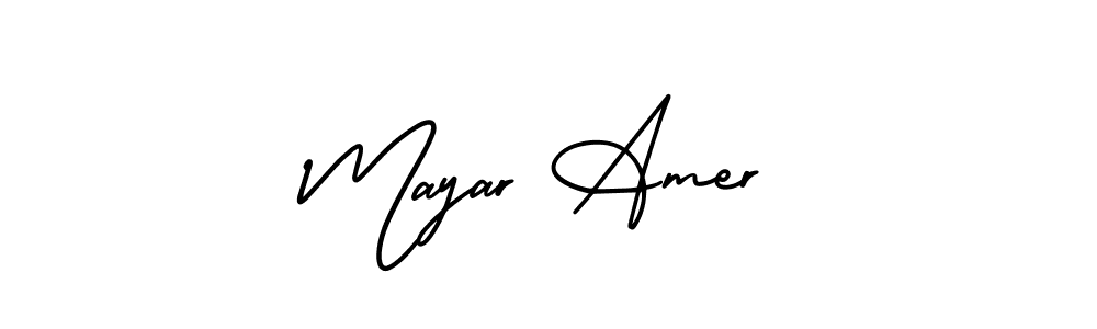 How to make Mayar Amer signature? AmerikaSignatureDemo-Regular is a professional autograph style. Create handwritten signature for Mayar Amer name. Mayar Amer signature style 3 images and pictures png