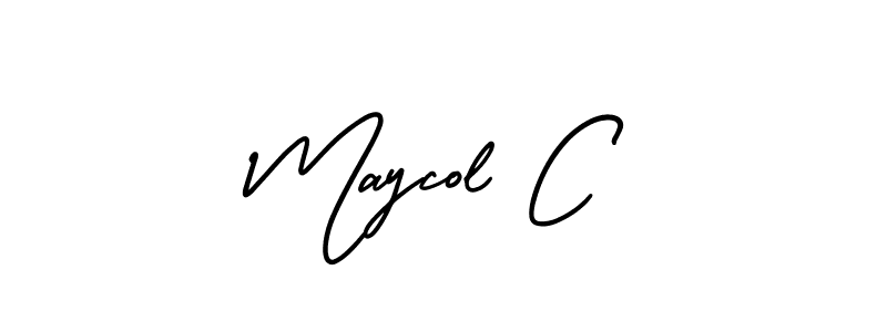 Maycol C stylish signature style. Best Handwritten Sign (AmerikaSignatureDemo-Regular) for my name. Handwritten Signature Collection Ideas for my name Maycol C. Maycol C signature style 3 images and pictures png