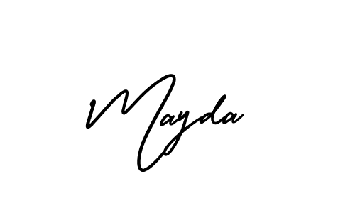 You should practise on your own different ways (AmerikaSignatureDemo-Regular) to write your name (Mayda) in signature. don't let someone else do it for you. Mayda signature style 3 images and pictures png