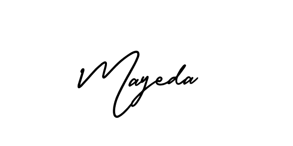 Use a signature maker to create a handwritten signature online. With this signature software, you can design (AmerikaSignatureDemo-Regular) your own signature for name Mayeda. Mayeda signature style 3 images and pictures png