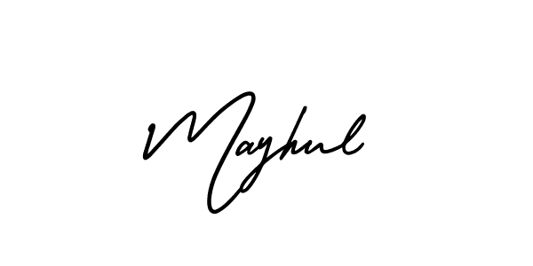 It looks lik you need a new signature style for name Mayhul. Design unique handwritten (AmerikaSignatureDemo-Regular) signature with our free signature maker in just a few clicks. Mayhul signature style 3 images and pictures png