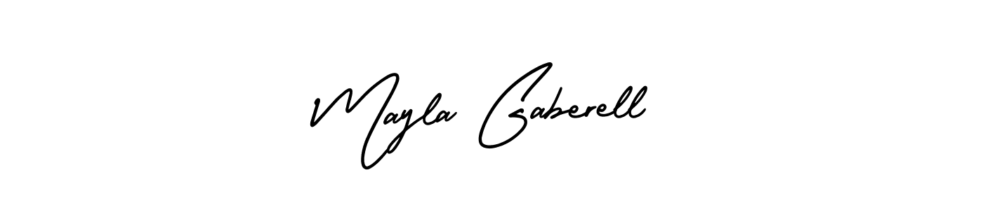 Use a signature maker to create a handwritten signature online. With this signature software, you can design (AmerikaSignatureDemo-Regular) your own signature for name Mayla Gaberell. Mayla Gaberell signature style 3 images and pictures png