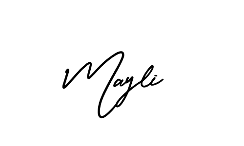 Use a signature maker to create a handwritten signature online. With this signature software, you can design (AmerikaSignatureDemo-Regular) your own signature for name Mayli. Mayli signature style 3 images and pictures png
