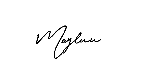 Use a signature maker to create a handwritten signature online. With this signature software, you can design (AmerikaSignatureDemo-Regular) your own signature for name Mayluu. Mayluu signature style 3 images and pictures png