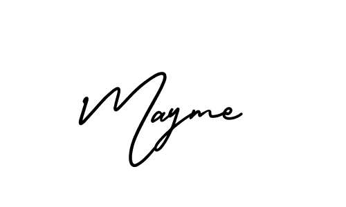 Mayme stylish signature style. Best Handwritten Sign (AmerikaSignatureDemo-Regular) for my name. Handwritten Signature Collection Ideas for my name Mayme. Mayme signature style 3 images and pictures png