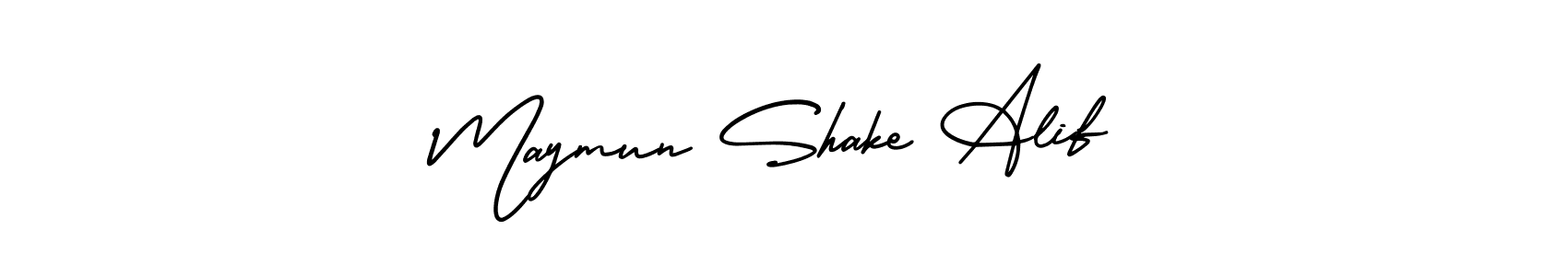 Also You can easily find your signature by using the search form. We will create Maymun Shake Alif name handwritten signature images for you free of cost using AmerikaSignatureDemo-Regular sign style. Maymun Shake Alif signature style 3 images and pictures png