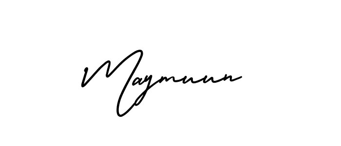 How to make Maymuun name signature. Use AmerikaSignatureDemo-Regular style for creating short signs online. This is the latest handwritten sign. Maymuun signature style 3 images and pictures png