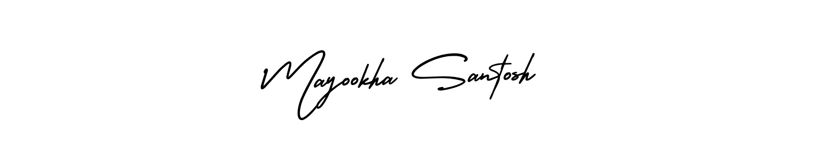 How to make Mayookha Santosh signature? AmerikaSignatureDemo-Regular is a professional autograph style. Create handwritten signature for Mayookha Santosh name. Mayookha Santosh signature style 3 images and pictures png