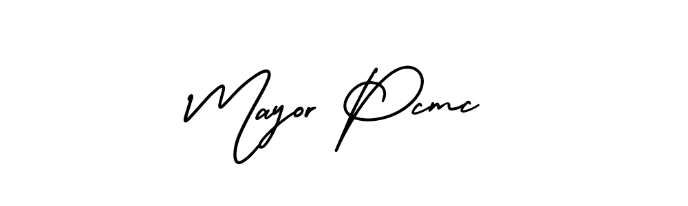 Mayor Pcmc stylish signature style. Best Handwritten Sign (AmerikaSignatureDemo-Regular) for my name. Handwritten Signature Collection Ideas for my name Mayor Pcmc. Mayor Pcmc signature style 3 images and pictures png