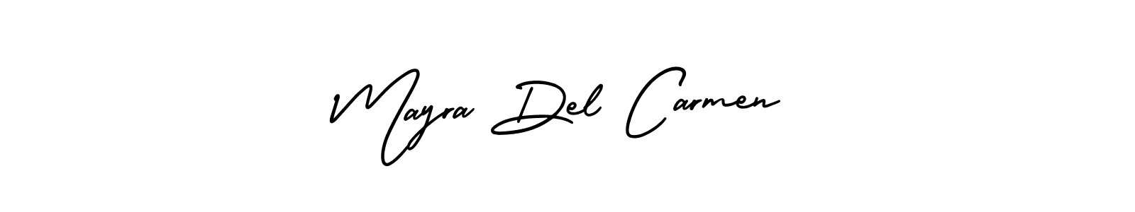 if you are searching for the best signature style for your name Mayra Del Carmen. so please give up your signature search. here we have designed multiple signature styles  using AmerikaSignatureDemo-Regular. Mayra Del Carmen signature style 3 images and pictures png