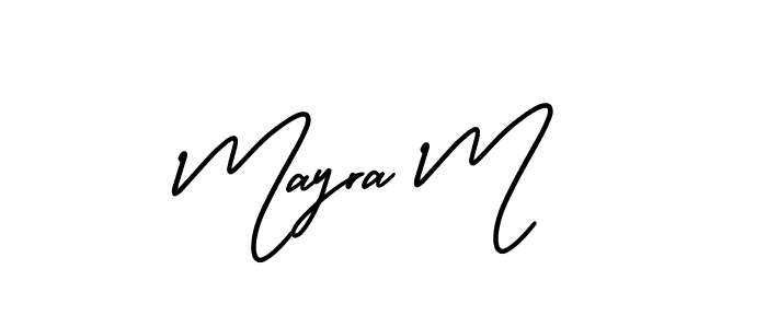 The best way (AmerikaSignatureDemo-Regular) to make a short signature is to pick only two or three words in your name. The name Mayra M include a total of six letters. For converting this name. Mayra M signature style 3 images and pictures png