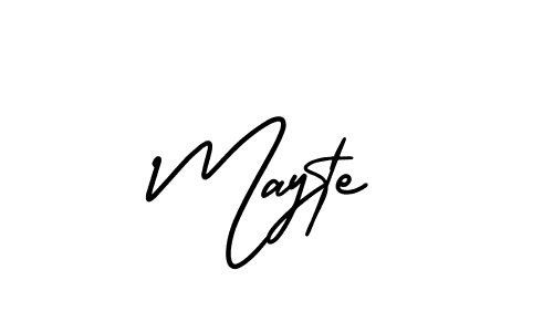 It looks lik you need a new signature style for name Mayte. Design unique handwritten (AmerikaSignatureDemo-Regular) signature with our free signature maker in just a few clicks. Mayte signature style 3 images and pictures png