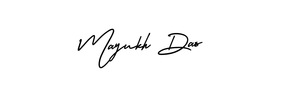 The best way (AmerikaSignatureDemo-Regular) to make a short signature is to pick only two or three words in your name. The name Mayukh Das include a total of six letters. For converting this name. Mayukh Das signature style 3 images and pictures png