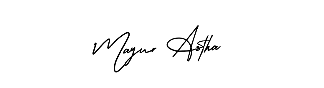 Make a beautiful signature design for name Mayur Astha. With this signature (AmerikaSignatureDemo-Regular) style, you can create a handwritten signature for free. Mayur Astha signature style 3 images and pictures png