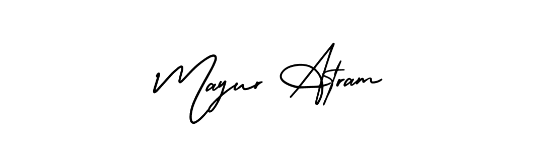 The best way (AmerikaSignatureDemo-Regular) to make a short signature is to pick only two or three words in your name. The name Mayur Atram include a total of six letters. For converting this name. Mayur Atram signature style 3 images and pictures png