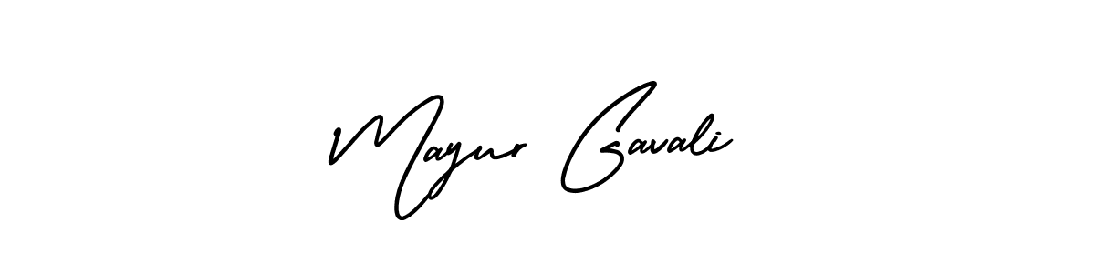 You should practise on your own different ways (AmerikaSignatureDemo-Regular) to write your name (Mayur Gavali) in signature. don't let someone else do it for you. Mayur Gavali signature style 3 images and pictures png