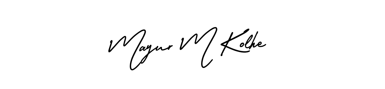 Similarly AmerikaSignatureDemo-Regular is the best handwritten signature design. Signature creator online .You can use it as an online autograph creator for name Mayur M Kolhe. Mayur M Kolhe signature style 3 images and pictures png