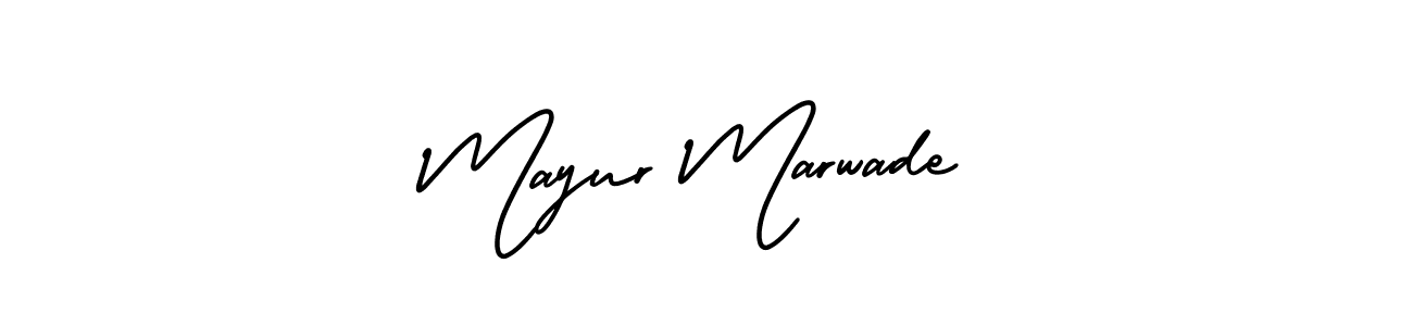 The best way (AmerikaSignatureDemo-Regular) to make a short signature is to pick only two or three words in your name. The name Mayur Marwade include a total of six letters. For converting this name. Mayur Marwade signature style 3 images and pictures png