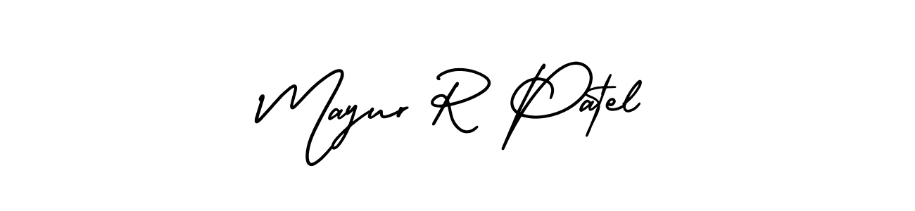 Similarly AmerikaSignatureDemo-Regular is the best handwritten signature design. Signature creator online .You can use it as an online autograph creator for name Mayur R Patel. Mayur R Patel signature style 3 images and pictures png
