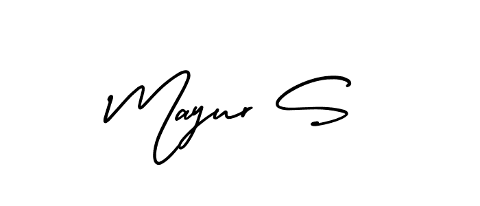 Similarly AmerikaSignatureDemo-Regular is the best handwritten signature design. Signature creator online .You can use it as an online autograph creator for name Mayur S. Mayur S signature style 3 images and pictures png