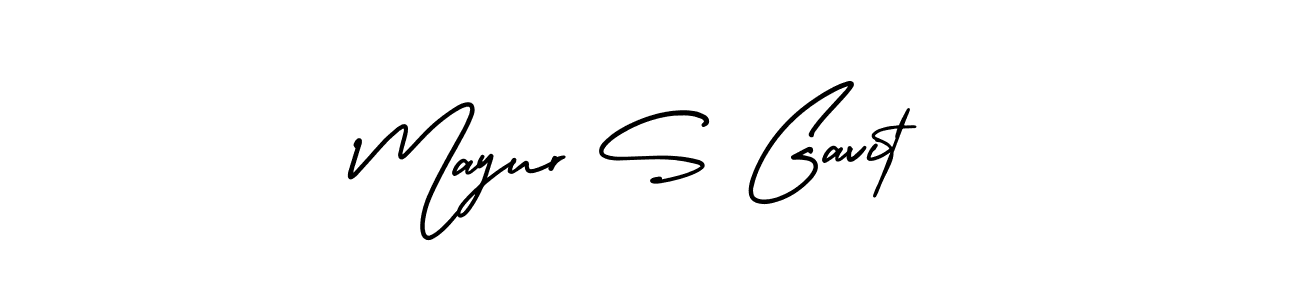 This is the best signature style for the Mayur S Gavit name. Also you like these signature font (AmerikaSignatureDemo-Regular). Mix name signature. Mayur S Gavit signature style 3 images and pictures png