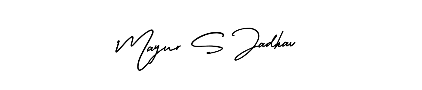 Mayur S Jadhav stylish signature style. Best Handwritten Sign (AmerikaSignatureDemo-Regular) for my name. Handwritten Signature Collection Ideas for my name Mayur S Jadhav. Mayur S Jadhav signature style 3 images and pictures png