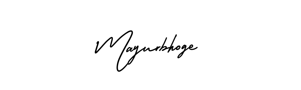 The best way (AmerikaSignatureDemo-Regular) to make a short signature is to pick only two or three words in your name. The name Mayurbhoge include a total of six letters. For converting this name. Mayurbhoge signature style 3 images and pictures png
