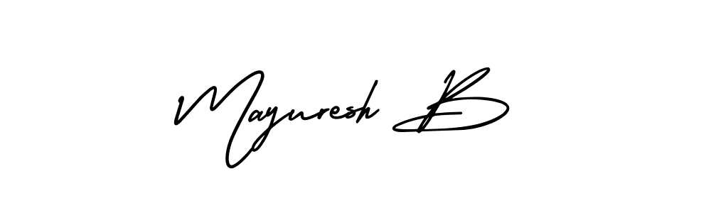Make a beautiful signature design for name Mayuresh B. With this signature (AmerikaSignatureDemo-Regular) style, you can create a handwritten signature for free. Mayuresh B signature style 3 images and pictures png