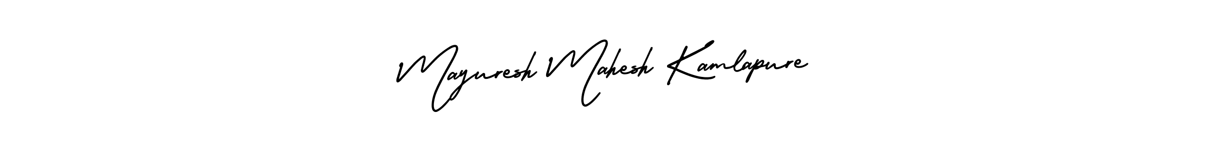 Mayuresh Mahesh Kamlapure stylish signature style. Best Handwritten Sign (AmerikaSignatureDemo-Regular) for my name. Handwritten Signature Collection Ideas for my name Mayuresh Mahesh Kamlapure. Mayuresh Mahesh Kamlapure signature style 3 images and pictures png