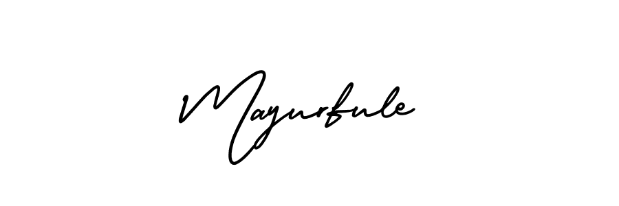 Similarly AmerikaSignatureDemo-Regular is the best handwritten signature design. Signature creator online .You can use it as an online autograph creator for name Mayurfule. Mayurfule signature style 3 images and pictures png