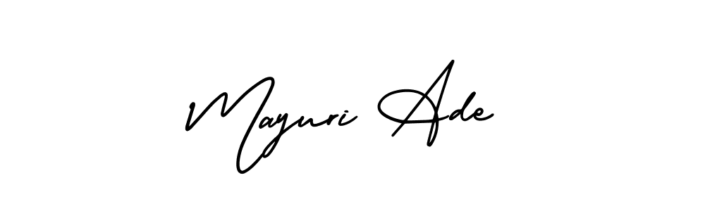 AmerikaSignatureDemo-Regular is a professional signature style that is perfect for those who want to add a touch of class to their signature. It is also a great choice for those who want to make their signature more unique. Get Mayuri Ade name to fancy signature for free. Mayuri Ade signature style 3 images and pictures png