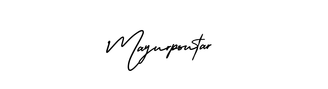 The best way (AmerikaSignatureDemo-Regular) to make a short signature is to pick only two or three words in your name. The name Mayurpsutar include a total of six letters. For converting this name. Mayurpsutar signature style 3 images and pictures png