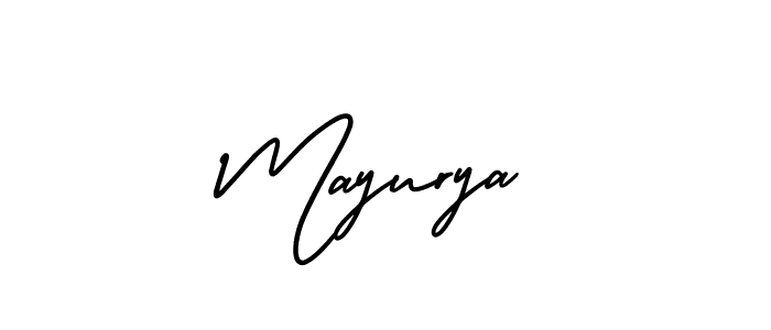 The best way (AmerikaSignatureDemo-Regular) to make a short signature is to pick only two or three words in your name. The name Mayurya include a total of six letters. For converting this name. Mayurya signature style 3 images and pictures png