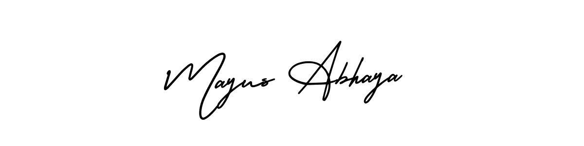 Use a signature maker to create a handwritten signature online. With this signature software, you can design (AmerikaSignatureDemo-Regular) your own signature for name Mayus Abhaya. Mayus Abhaya signature style 3 images and pictures png