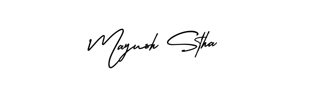 Best and Professional Signature Style for Mayush Stha. AmerikaSignatureDemo-Regular Best Signature Style Collection. Mayush Stha signature style 3 images and pictures png