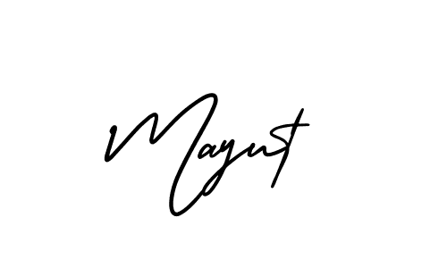 How to Draw Mayut signature style? AmerikaSignatureDemo-Regular is a latest design signature styles for name Mayut. Mayut signature style 3 images and pictures png