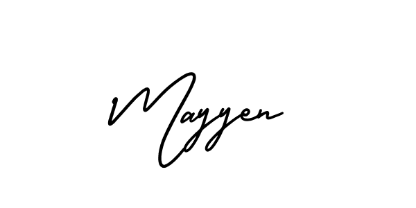 Mayyen stylish signature style. Best Handwritten Sign (AmerikaSignatureDemo-Regular) for my name. Handwritten Signature Collection Ideas for my name Mayyen. Mayyen signature style 3 images and pictures png