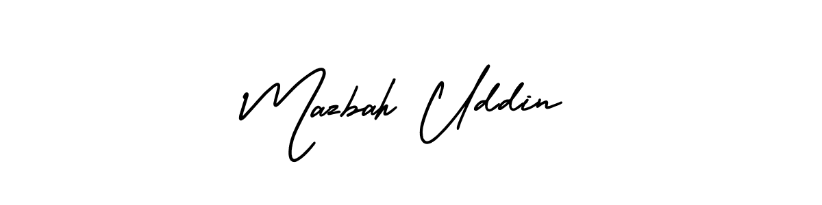 The best way (AmerikaSignatureDemo-Regular) to make a short signature is to pick only two or three words in your name. The name Mazbah Uddin include a total of six letters. For converting this name. Mazbah Uddin signature style 3 images and pictures png