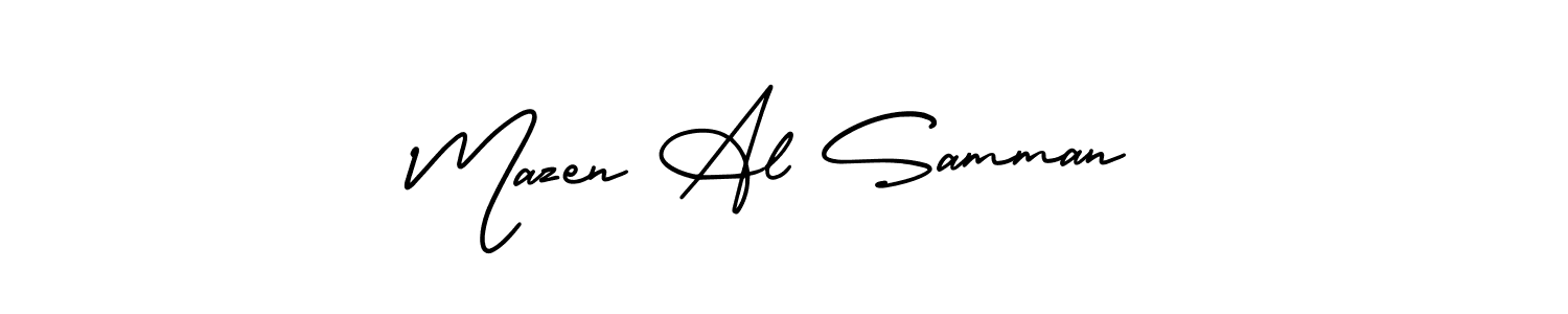 Use a signature maker to create a handwritten signature online. With this signature software, you can design (AmerikaSignatureDemo-Regular) your own signature for name Mazen Al Samman. Mazen Al Samman signature style 3 images and pictures png