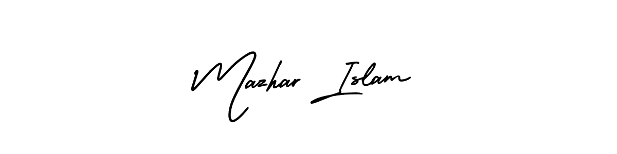 How to make Mazhar Islam signature? AmerikaSignatureDemo-Regular is a professional autograph style. Create handwritten signature for Mazhar Islam name. Mazhar Islam signature style 3 images and pictures png