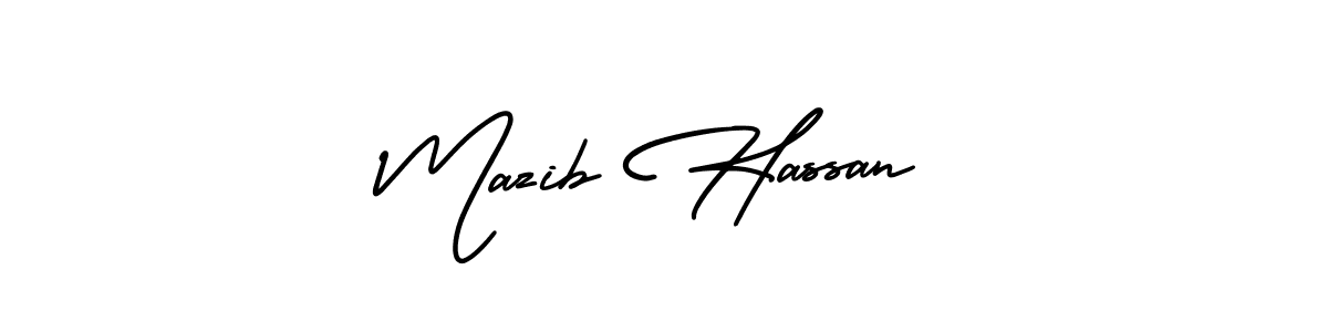 Make a beautiful signature design for name Mazib Hassan. With this signature (AmerikaSignatureDemo-Regular) style, you can create a handwritten signature for free. Mazib Hassan signature style 3 images and pictures png