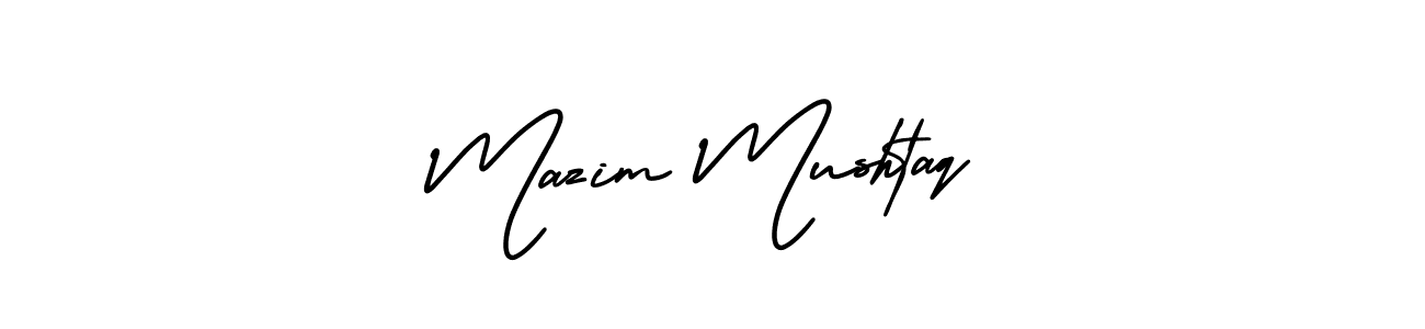 You should practise on your own different ways (AmerikaSignatureDemo-Regular) to write your name (Mazim Mushtaq) in signature. don't let someone else do it for you. Mazim Mushtaq signature style 3 images and pictures png